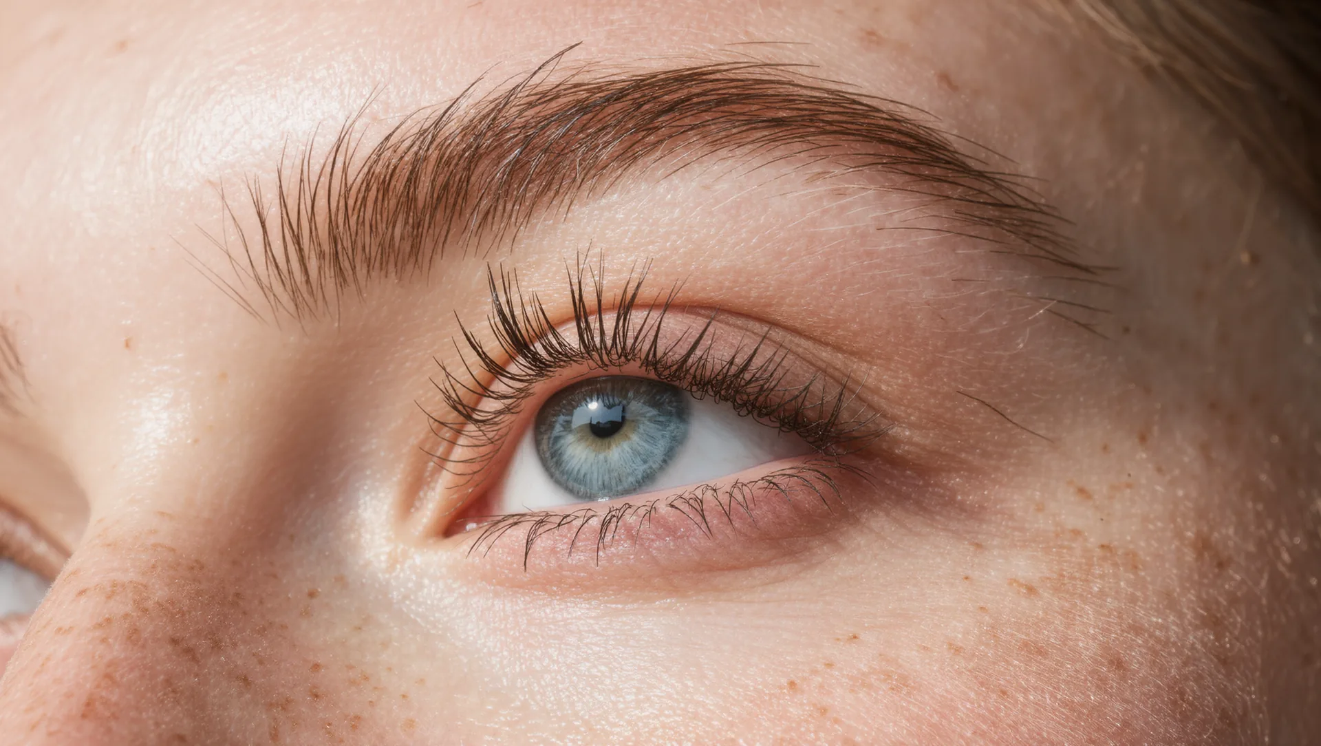 Natürliche Augenbraue mit feiner Härchenzeichnung, wie sie beim Microblading entsteht